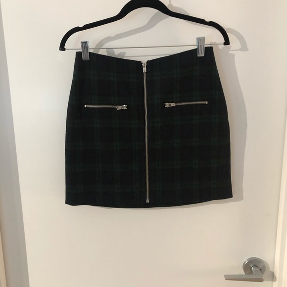 MADEWELL plaid felt skirt with zipper, size 2 - Picture 3 of 5